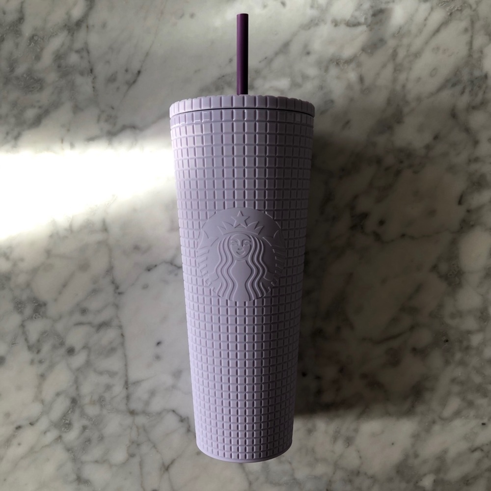 Starbucks VDAY 2021 Lilac Grid Tumbler